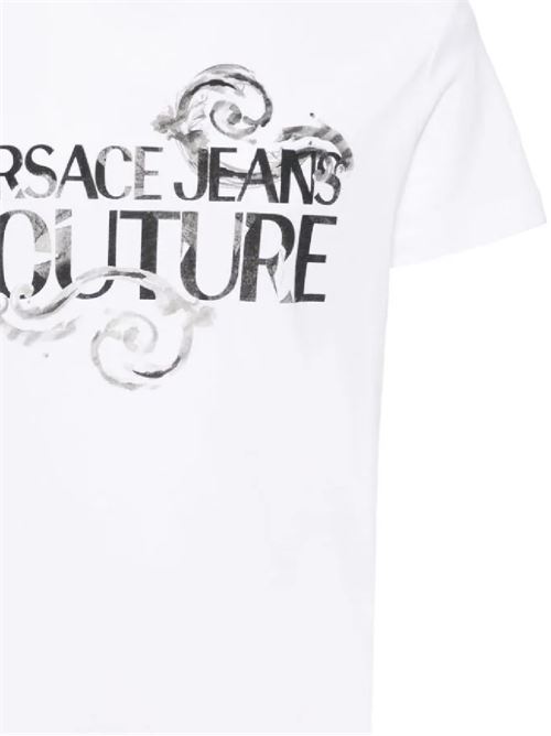 white/black cotton jersey t-shirt VERSACE | 76GAHG00CJ00G003